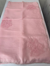 Soft crush Organza saree with beads work MBS679 Pink