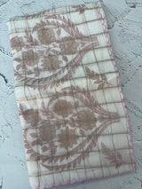 Check Mul chanderi saree with applique work MSH164 - White to Lavender
