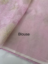 Viscose organza saree with thread work - MSH925 PastelPink
