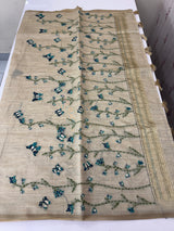 Kanta Handstitched Blended tussar silk saree MS15844