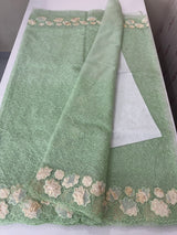 Soft Organza saree with thread work and tissue applique borders