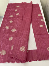 Blended tussar saree with applique borders MTSS459