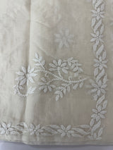Mul chanderi chikankari embriodery saree MSH291 (2) Offwhite