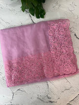 Soft Organza saree with embroidery sequins borders - MSH5778 BabyPink