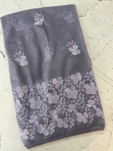 Glass tissue organza saree with embroidery MSF121 GreyishBlue(2)