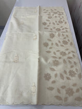 Moonga Kota checks saree with applique work MMC457 Ivory