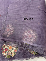 Silky kota embroidery saree MSK4333