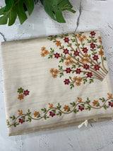 Blended semi tussar silk saree with embroidery MSJ679(3)
