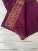 Banarasi Tussar Georgette Saree- MS44376 Wine