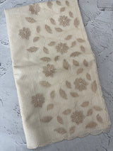 Moonga Kota checks saree with applique work MMC457 Ivory
