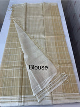Soft organza saree with thread checks and sequence work MOS867(11) - Beige
