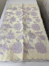 Mul chanderi applique work saree MSH170