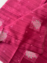 Blended matka Tussar silk saree with embroidery MS4899