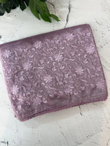 Glass tissue organza saree with embroidery MSF121 DustyMauve (1)