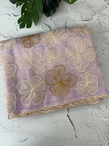 Semi organza saree with thread work - MSH910 Lavender