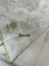 Mul chanderi tissue applique work saree MSH177