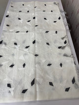 Kota Moonga checks saree with thread work MSH294 - White to Black