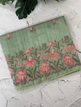 Blended matka Tussar silk saree with embroidery MS4856