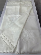 Soft crush Organza saree with beads work MBS679 White