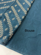 Silky kota saree with embriodery MS14808 - Teal