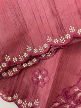 Cutwork Semi tussar saree MTSS680 CrimsonPink