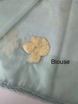 Soft Organza tissue Applique work saree MSLK116