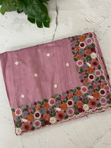 Blended tussar saree with embriodery - MSH6790 OnionPink