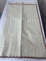 Mul chanderi cotton saree with scalloped borders - MNM131 Rust