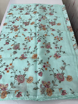 Silky kota saree with cross stitch embroidery MS9832 PastelBlue