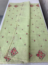 Premium Soft kota silk saree with embroidery MSS678- PastelGreen