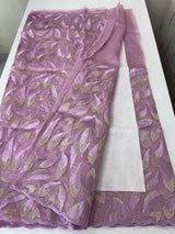 Glass organza saree with thread work- MOS351