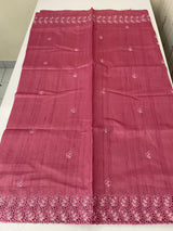 Semi tussar saree with cutwork MSHK566 BerryPink