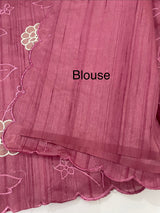 Blended tussar saree with applique borders MTSS459