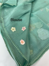 Tissue organza saree with thread pollen work MS15242