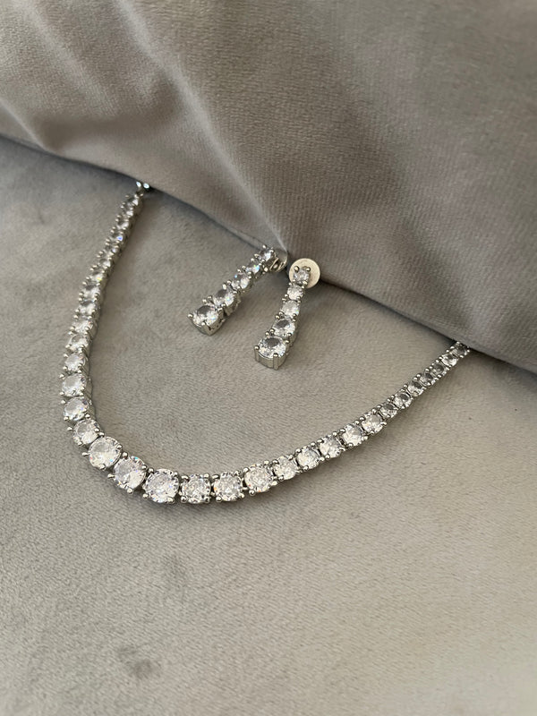 Miriyam CZ silver necklace Set