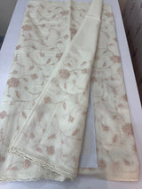 Mul chanderi tissue applique work saree MSH139 (2)- Offwhite