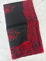 Moonga checks Applique work saree MSH110- Black & Red