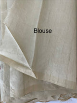 Blended art tussar silk saree with embroidery- MS1090 Cream
