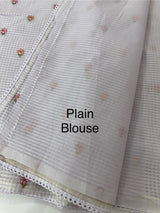Moonga Kota checks saree with embroidery MSH244 Lavender