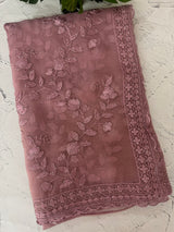 Soft Crush organza saree with embroidery and cutdana work - MOS5782