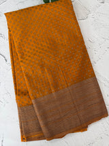 Semi banarasi Khaddi Georgette saree - MS1476 Mustard
