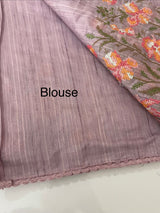Blended matka Tussar silk saree with embroidery MS4856