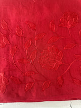 Mul chanderi saree with applique work MSH179 Red