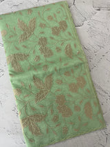 Moonga Kota checks saree with applique work MMC457 PistaGreen