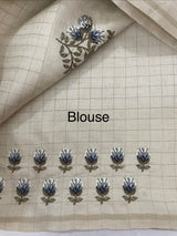 Blended tussar saree with embriodery - MS8667 PearlCream