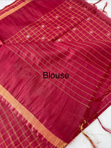 Bhagalpuri Semi tussar saree MS896- CrimsonRed