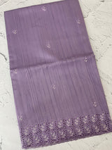 Semi tussar saree with cutwork MSHK566 Lavender