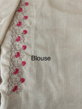Soft crepe tussar silk saree with embroidery and cutwork MSH207