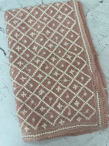Tissue Organza saree Kutch hand embroidery - MS14791 PastelPeach