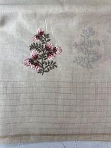 Blended tussar saree with embriodery - MS8667 PearlCream
